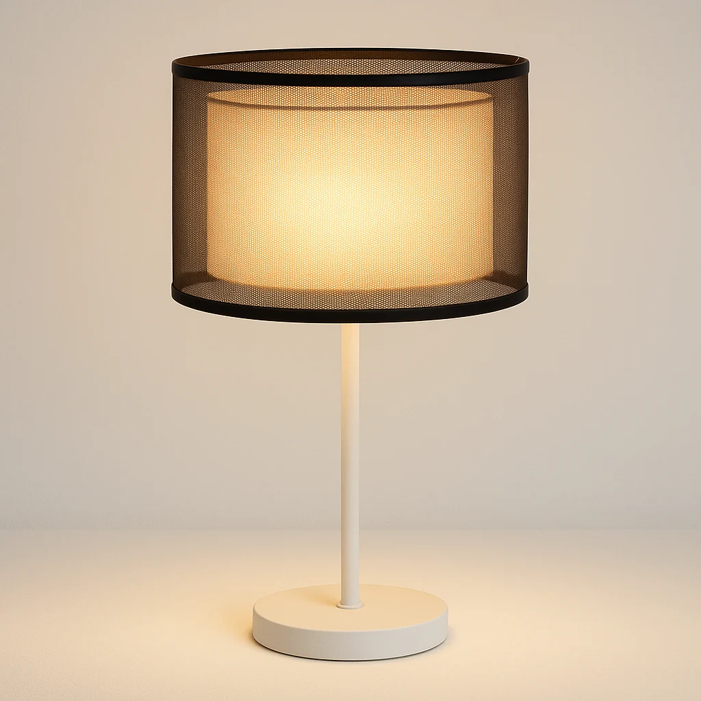 Luminária de Mesa Abajur Industrial Moderno Minimalista Tecido Metal Abroad - Image 4