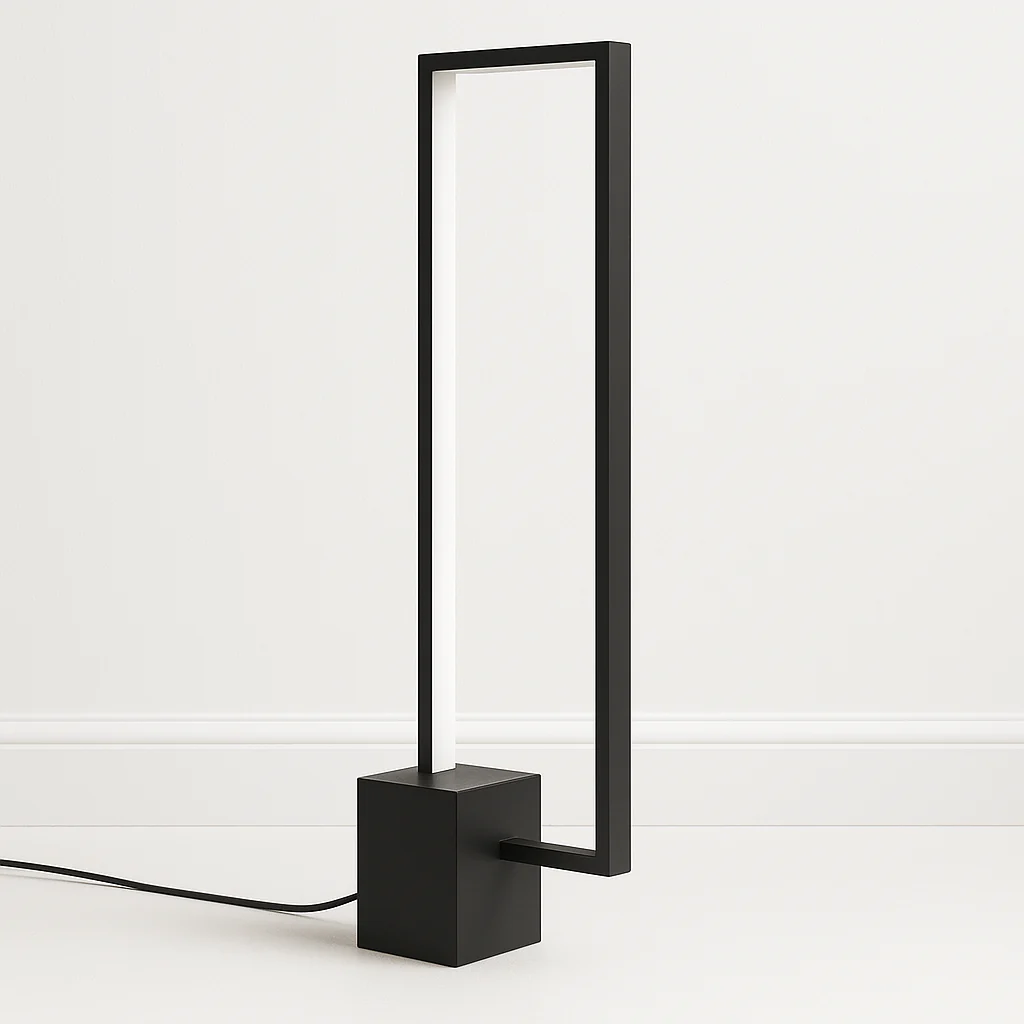 Luminária de Mesa Abajur Minimalista Moderno Metal Linear LED Quadra