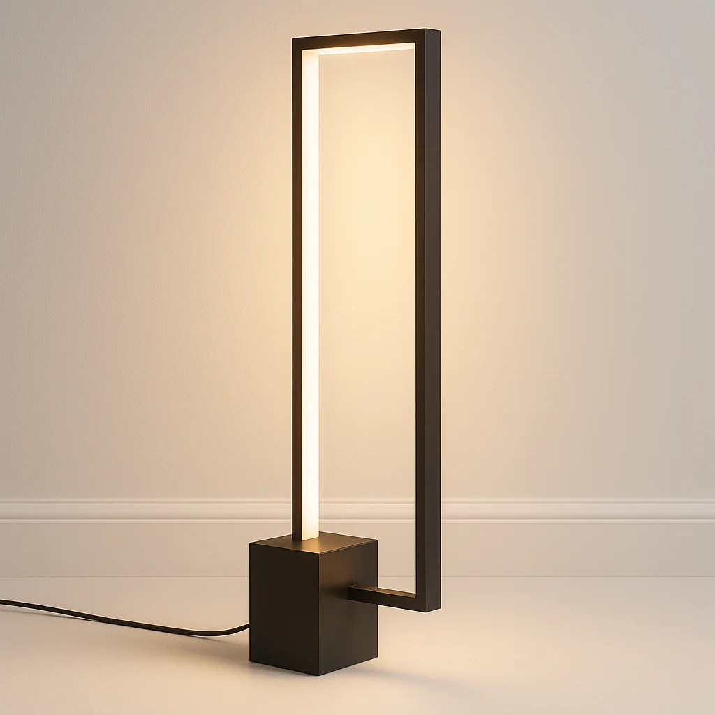 Luminária de Mesa Abajur Minimalista Moderno Metal Linear LED Quadra - Image 2