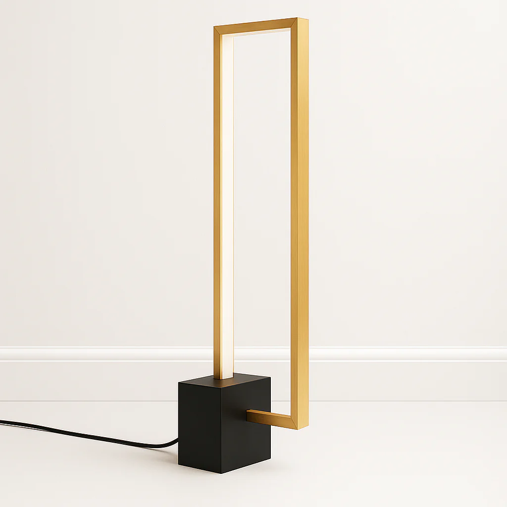 Luminária de Mesa Abajur Minimalista Moderno Metal Linear LED Quadra - Image 3