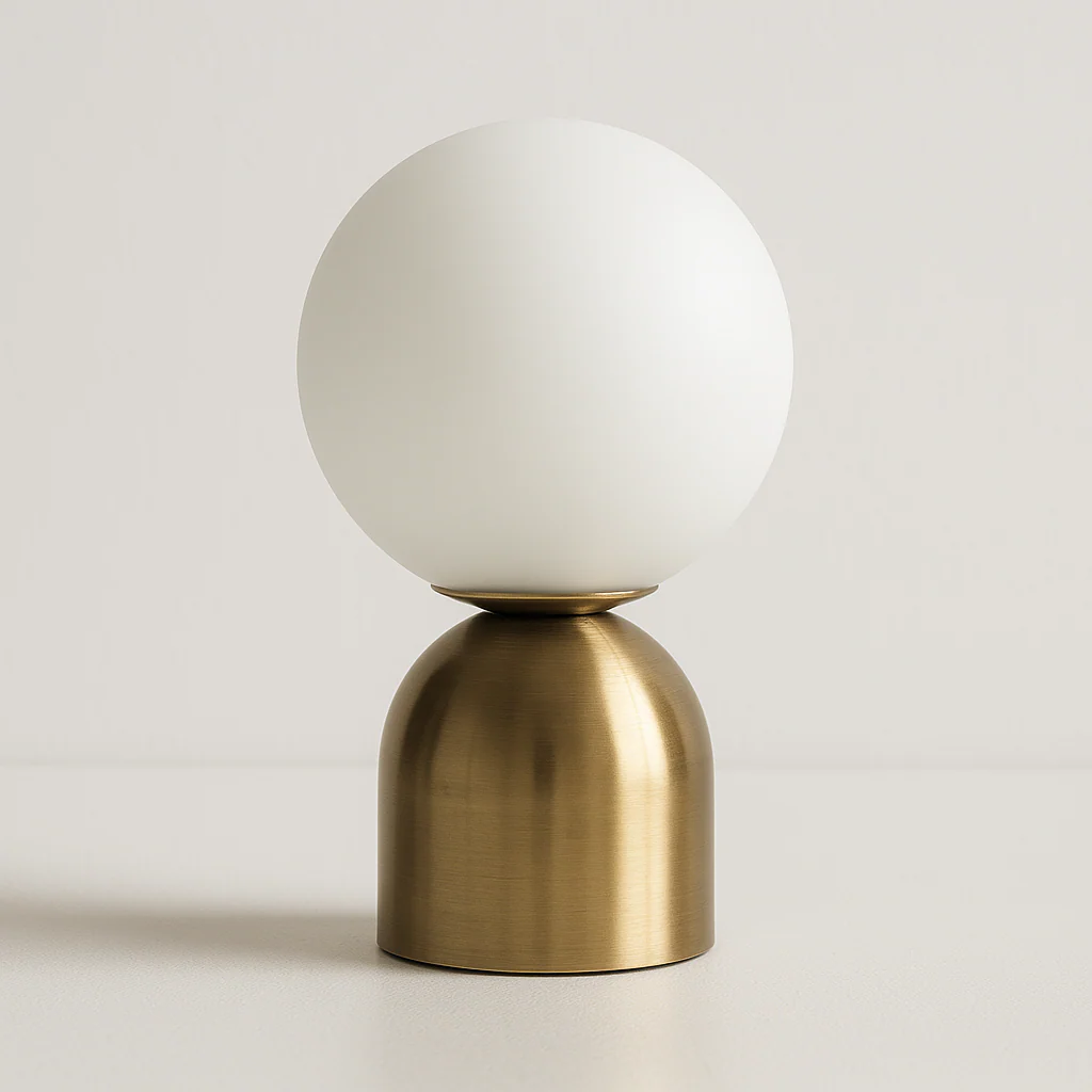 Luminária de Mesa Abajur Moderno Minimalista Vidro Metal Globo Camo - Image 2