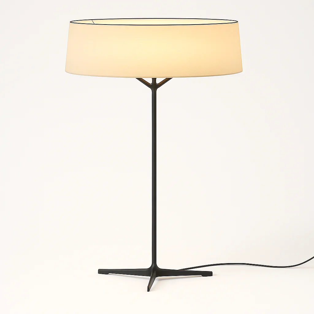 Luminária de Mesa Abajur Moderno Minimalista Tecido Metal LED Dama