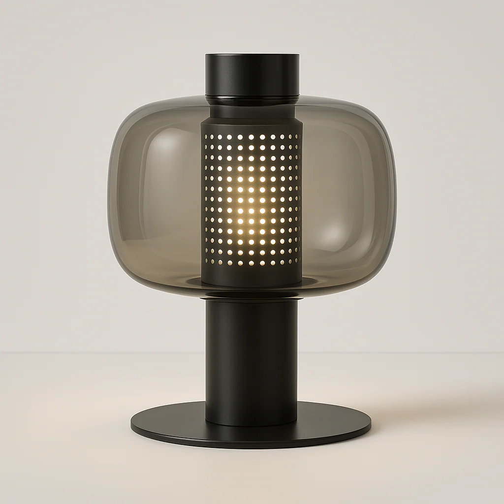Luminária de Mesa Abajur Moderno Minimalista Vidro Metal Aura - Image 3
