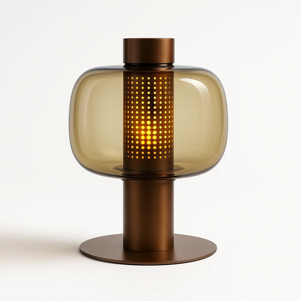 Luminária de Mesa Abajur Moderno Minimalista Vidro Metal Aura - Image 4