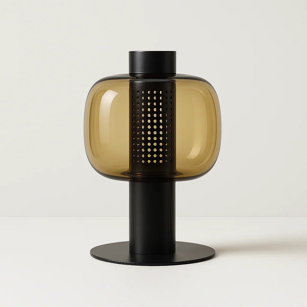 Luminária de Mesa Abajur Moderno Minimalista Vidro Metal Aura - Image 5