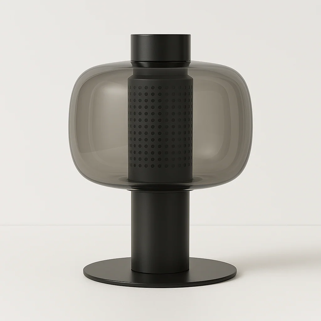 Luminária de Mesa Abajur Moderno Minimalista Vidro Metal Aura - Image 6