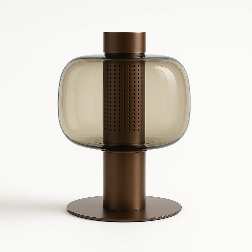 Luminária de Mesa Abajur Moderno Minimalista Vidro Metal Aura - Image 7