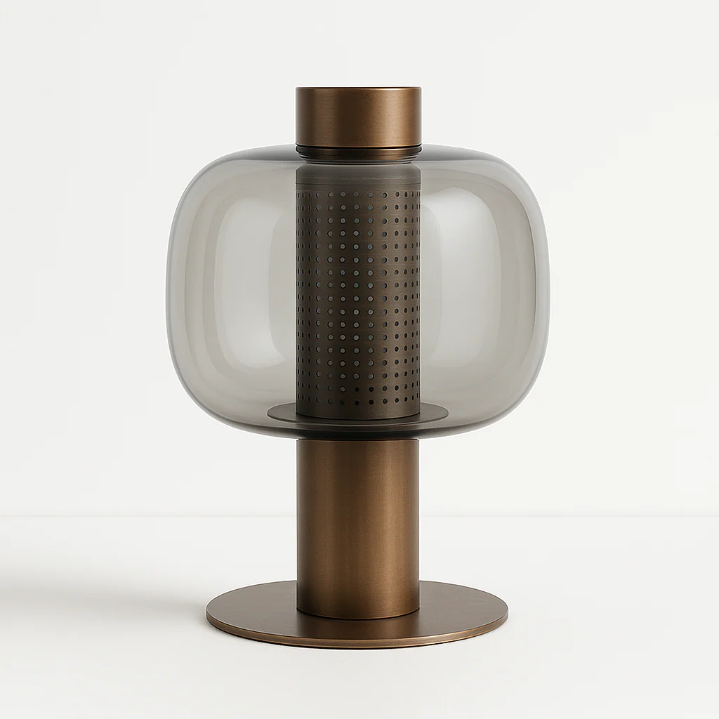 Luminária de Mesa Abajur Moderno Minimalista Vidro Metal Aura - Image 8