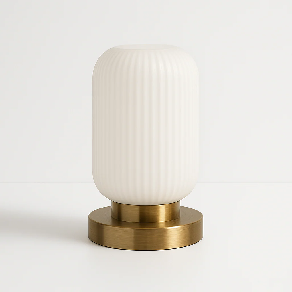 Luminária de Mesa Abajur Moderno Minimalista Vidro Metal Stock