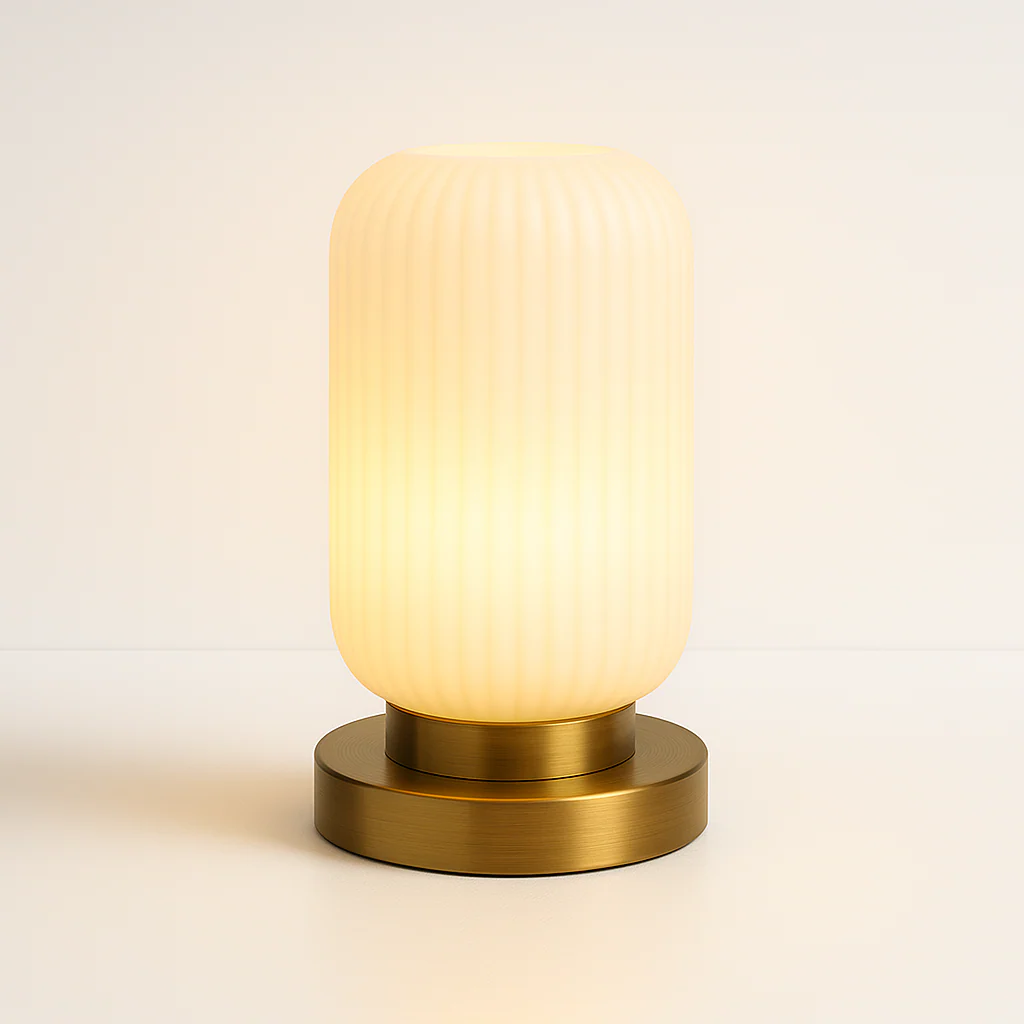 Luminária de Mesa Abajur Moderno Minimalista Vidro Metal Stock - Image 2
