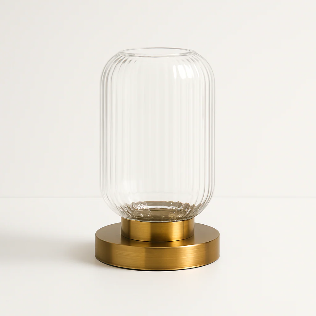 Luminária de Mesa Abajur Moderno Minimalista Vidro Metal Stock - Image 3