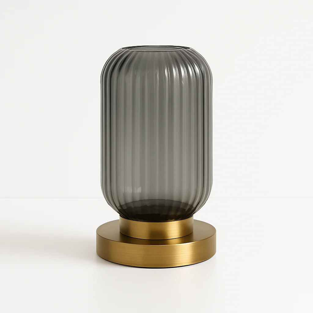 Luminária de Mesa Abajur Moderno Minimalista Vidro Metal Stock - Image 5