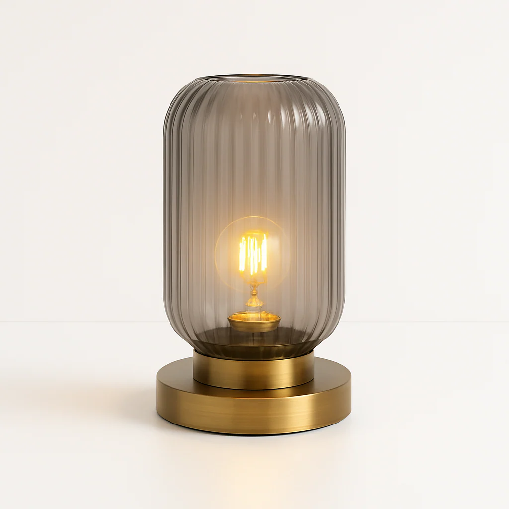 Luminária de Mesa Abajur Moderno Minimalista Vidro Metal Stock - Image 6
