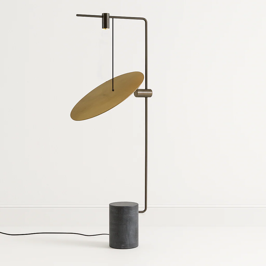 Luminária de Piso Coluna Moderna Minimalista Cimento Metal LED Drums - Image 2