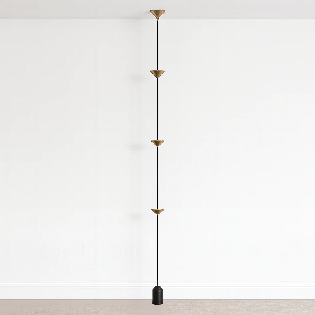 Luminária de Piso Coluna Moderna Minimalista Mármore Metal Preto LED Casvanie - Image 3