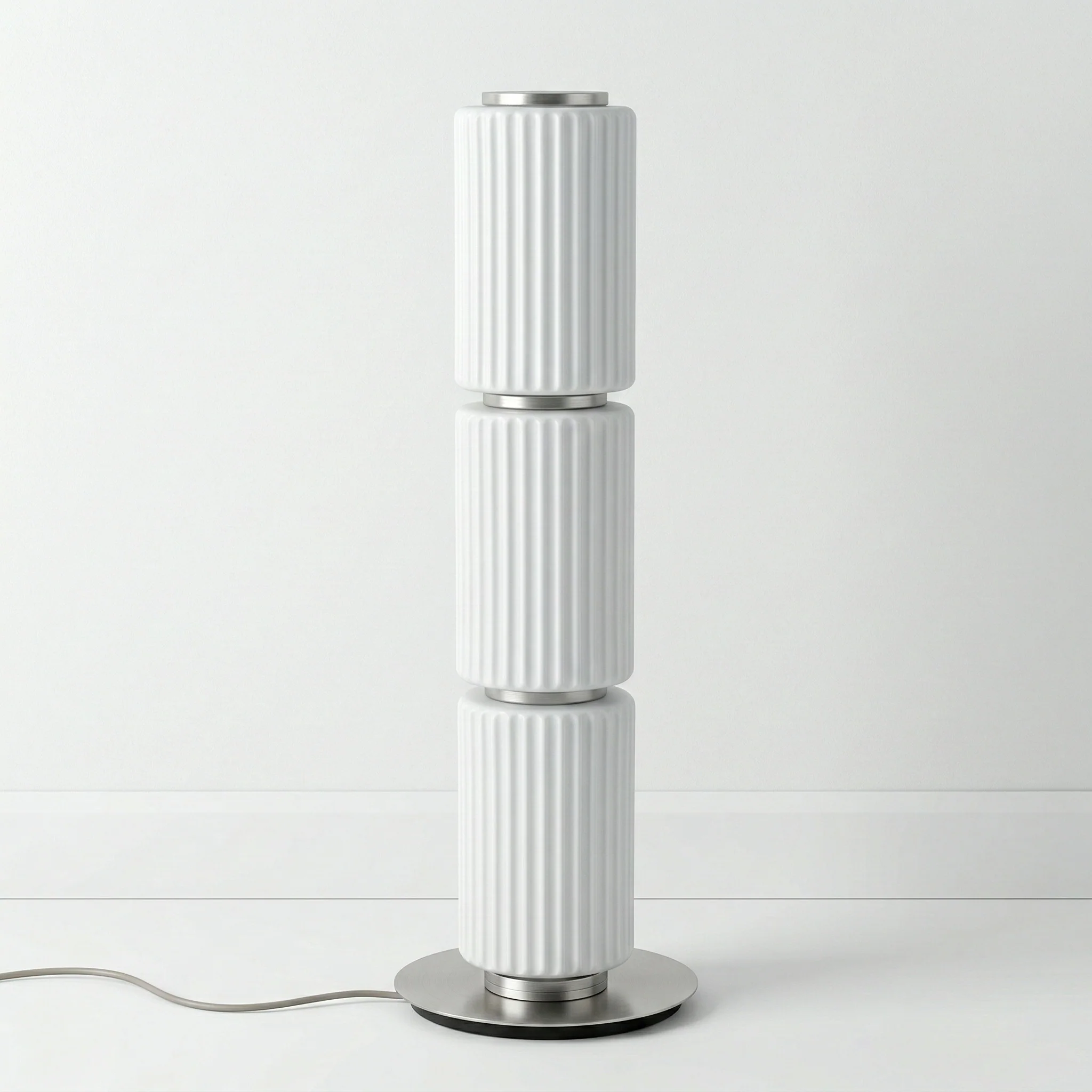 Luminária de Piso Coluna Moderna Minimalista Vidro Metal Grafite LED Column Eoisy - Image 2