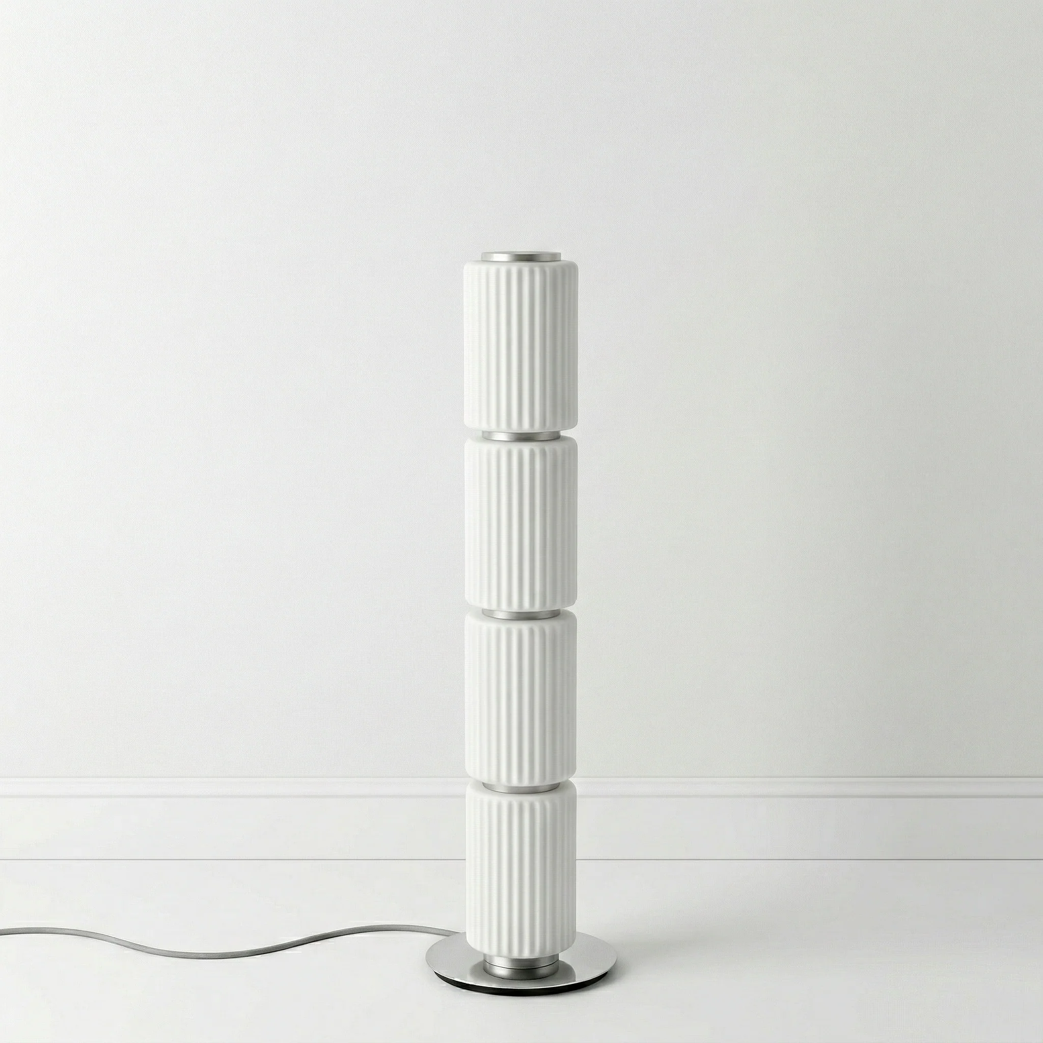 Luminária de Piso Coluna Moderna Minimalista Vidro Metal Grafite LED Column Eoisy - Image 4
