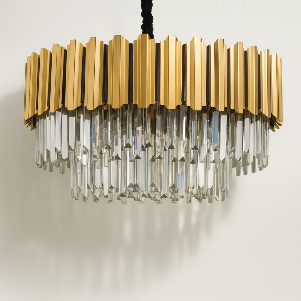 Luminária Pendente Moderno Clássico Vidro Metal Dourado Depth - Image 3