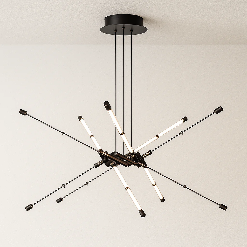 Luminária Pendente Articulado Moderno Minimalista Metal Preto LED Parlor