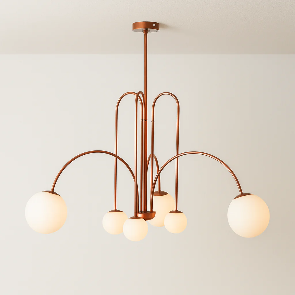 Luminária Pendente Moderno Clássico Vidro Metal Globos Dourado Fash - Image 3
