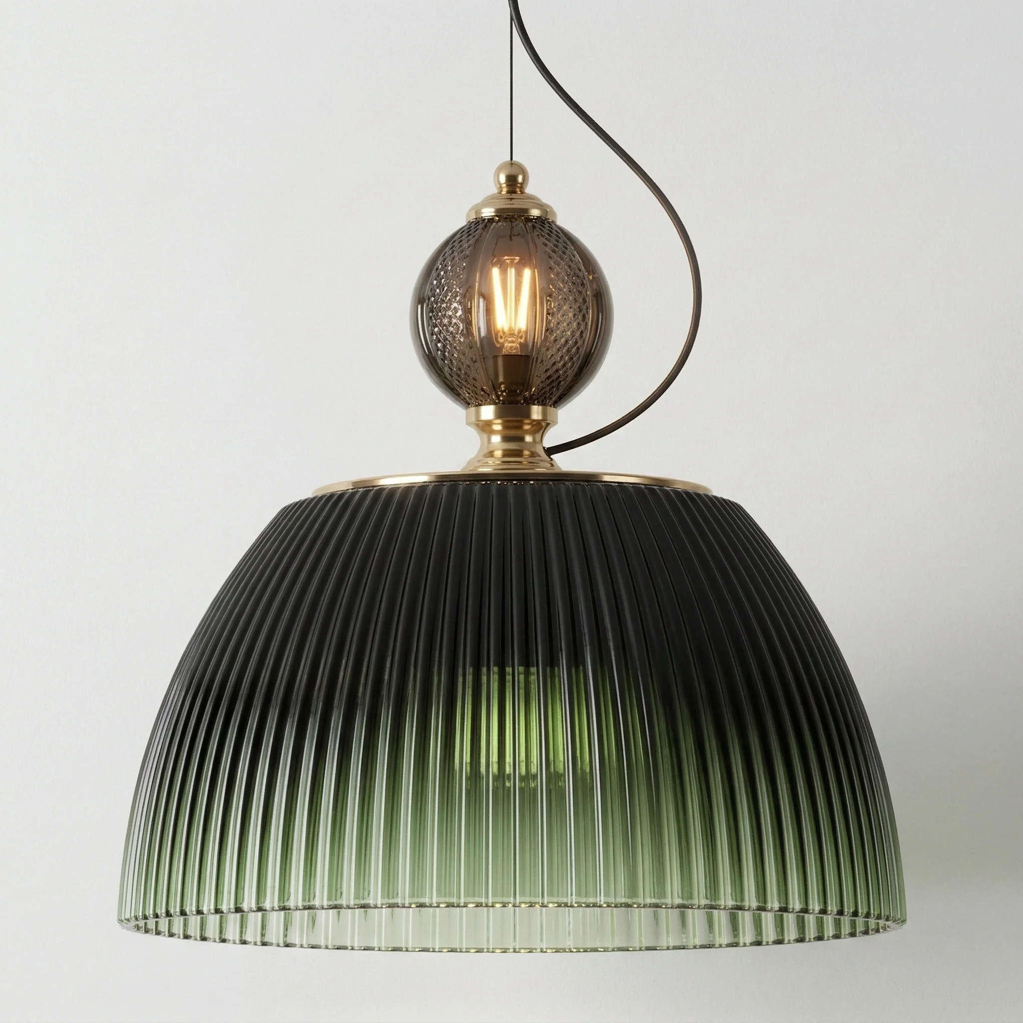 Luminária Pendente Clássico Retrô Vintage Vidro Metal Mosbach
