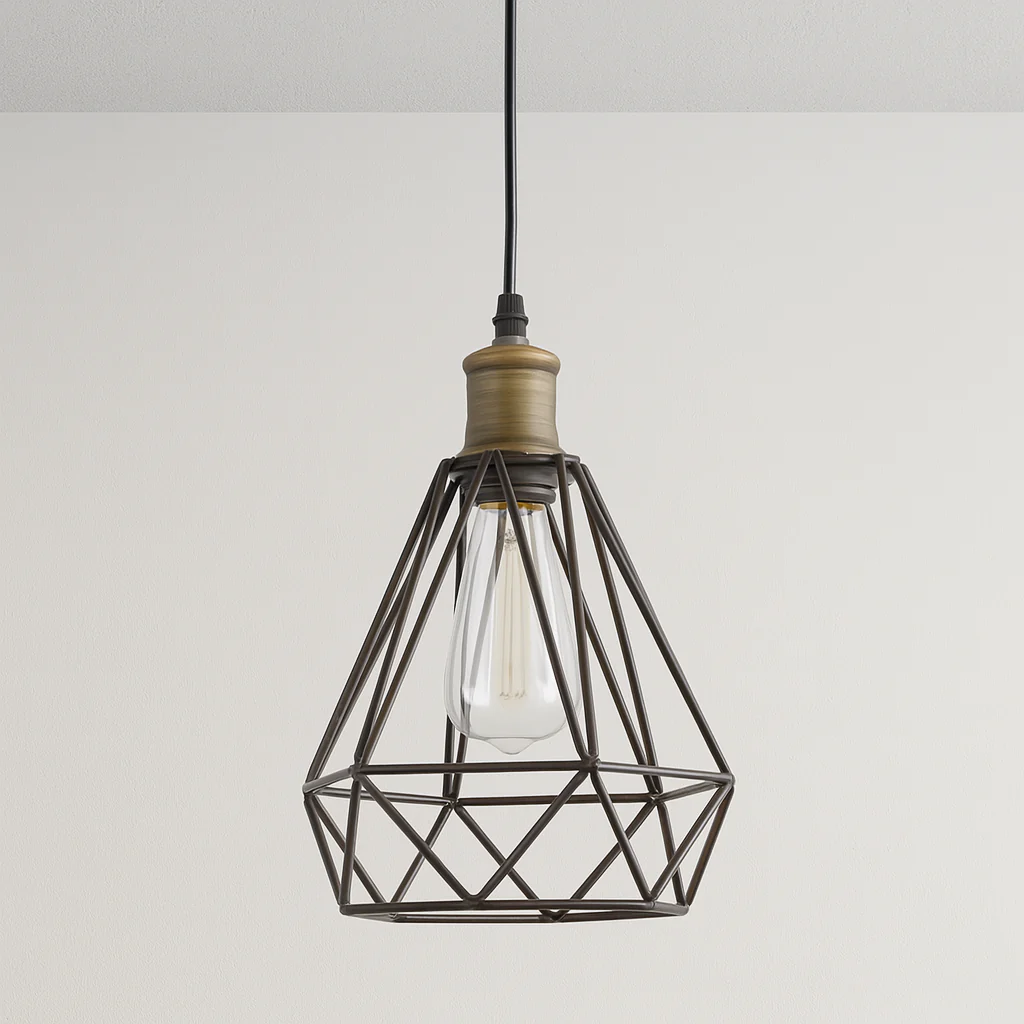 Luminária Pendente Industrial Retrô Vintage Metal Angle