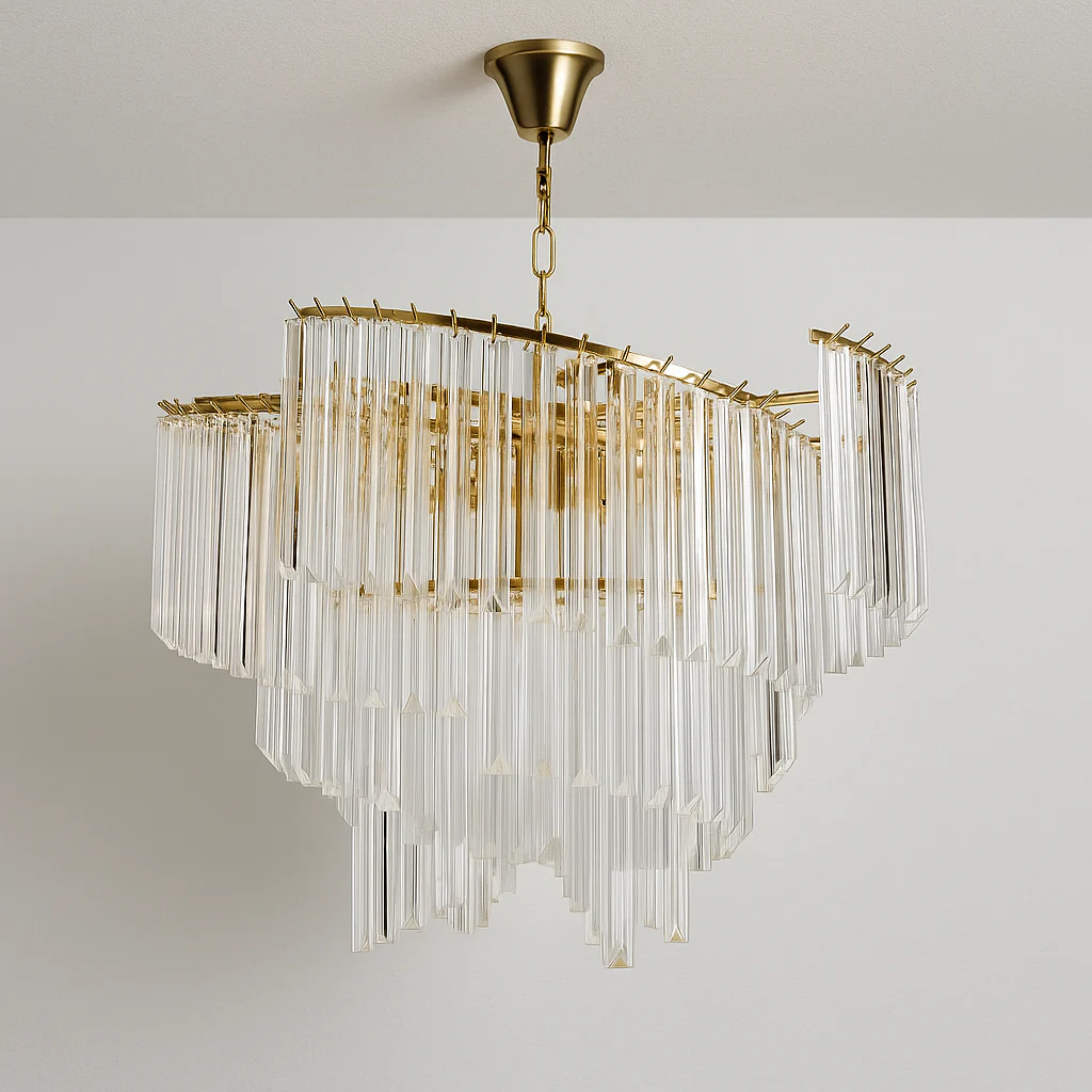 Luminária Pendente Clássico Moderno Cristal Metal Cycle