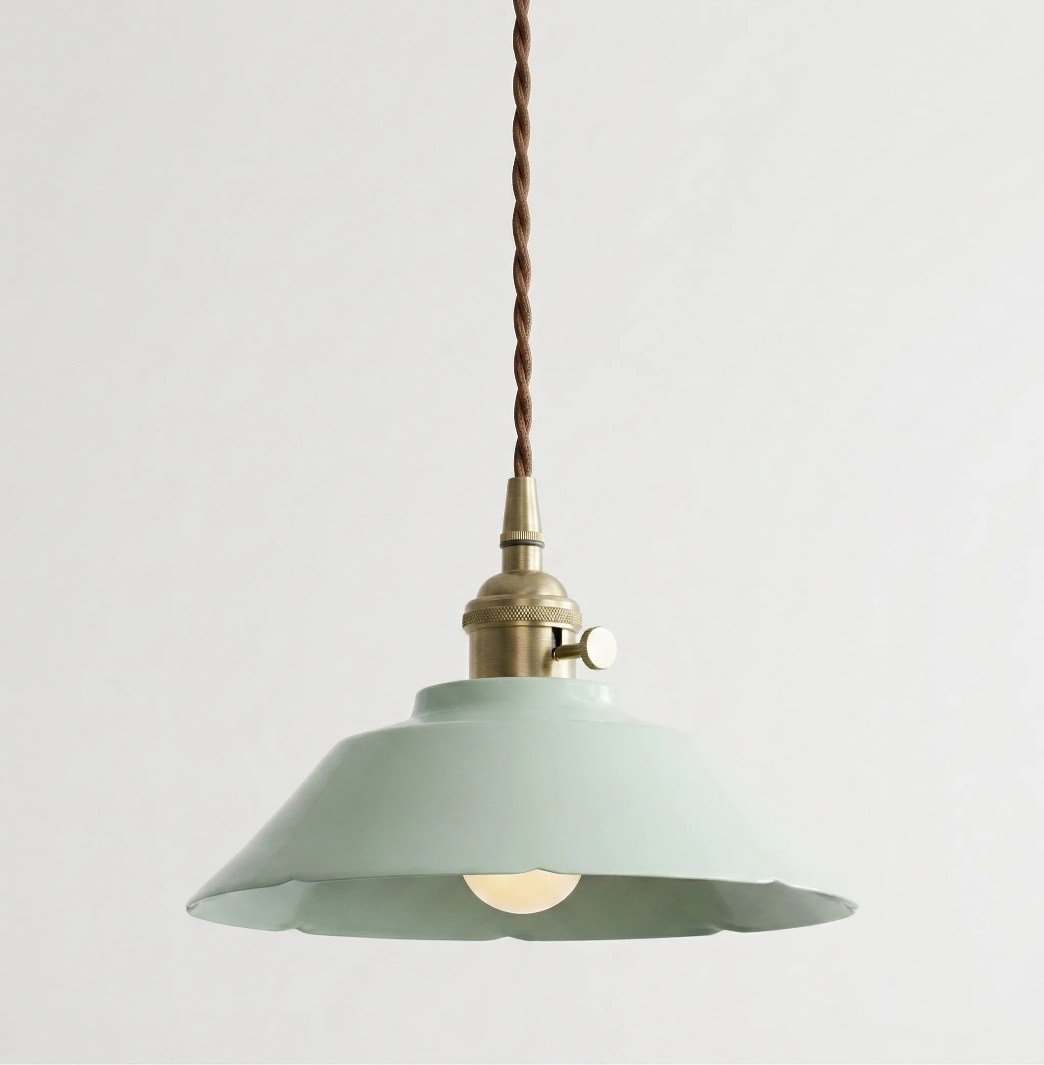 Luminária Pendente Minimalista Retrô Vintage Cerâmica Metal Ciociaria