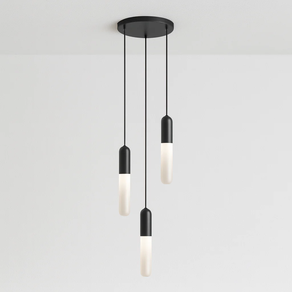 Luminária Pendente Moderno Minimalista Metal Dourado LED Pill - Image 2
