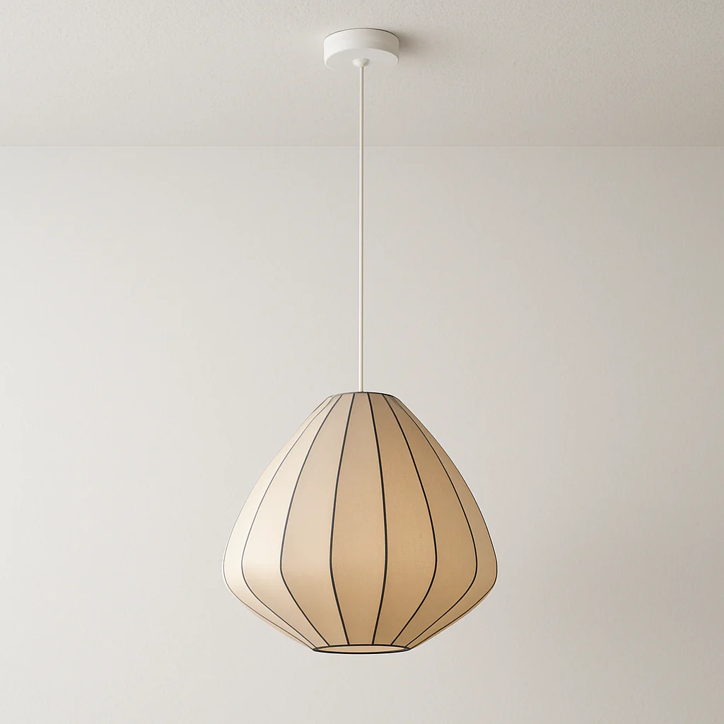 Luminária Pendente Moderno Minimalista Tecido Bege Brea