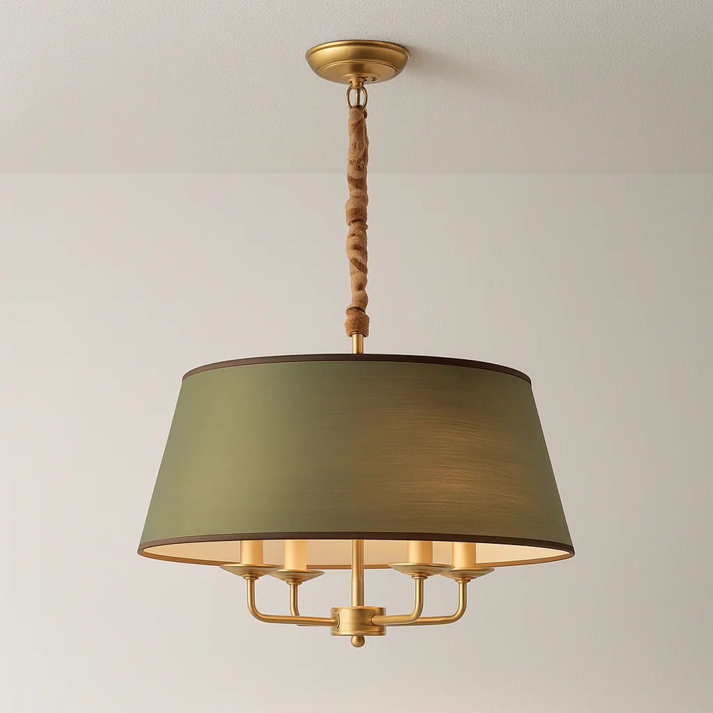 Luminária Pendente Clássico Moderno Tecido Metal Cúpula Lumo - Image 2