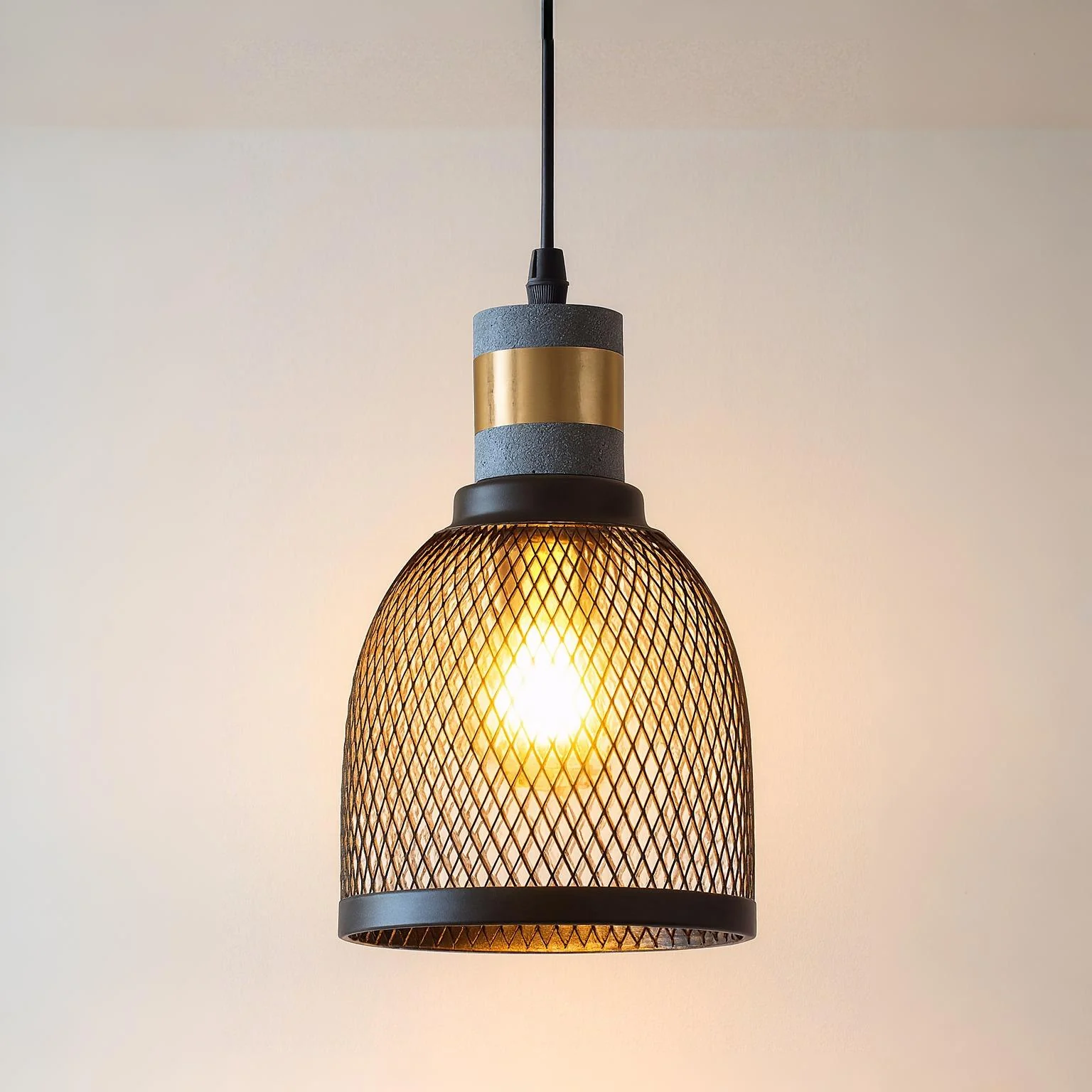 Luminária Pendente Industrial Retrô Vintage Granilite Metal Granilite Aramado Razzi - Image 6