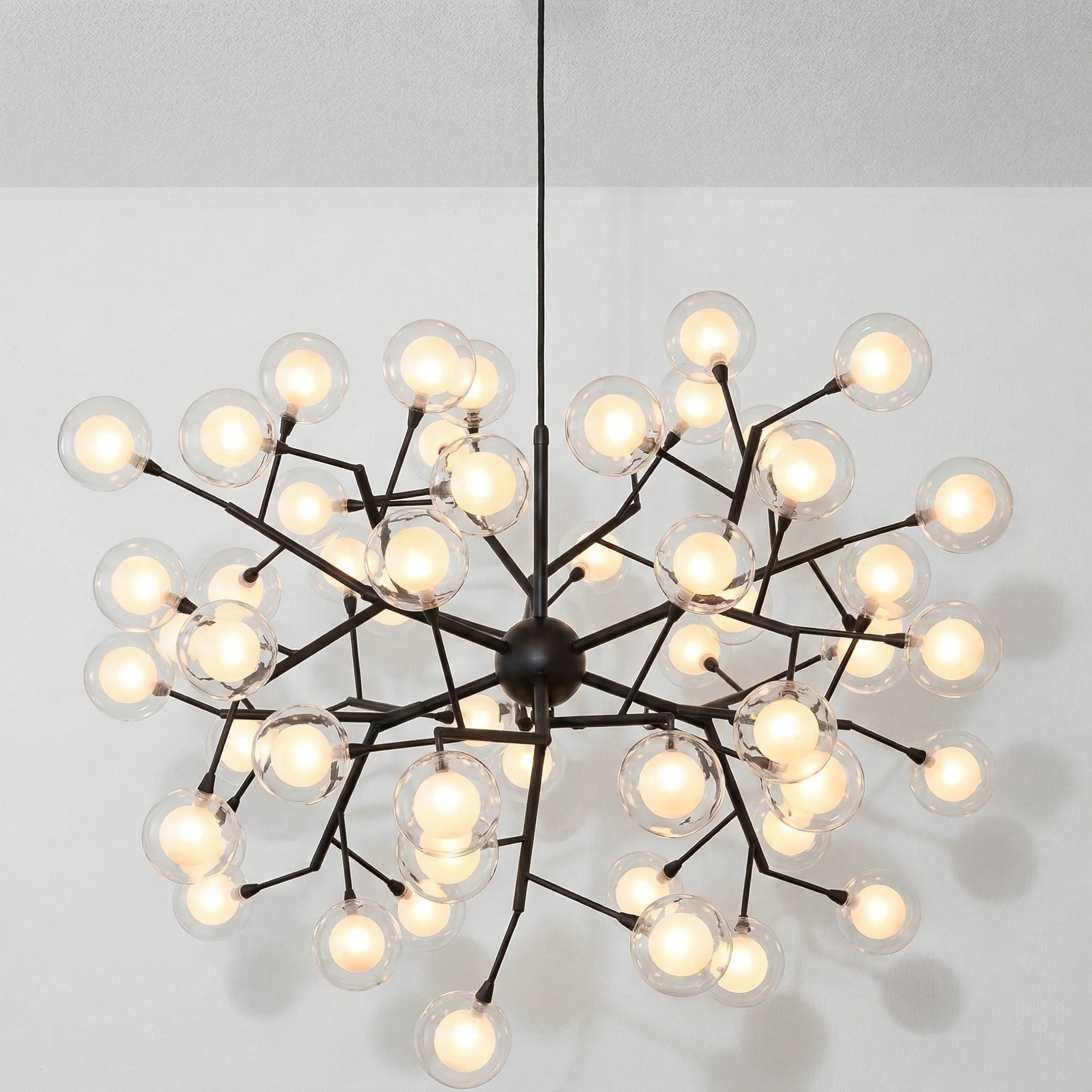 Luminária Pendente Moderno Industrial Vidro Metal Globos Preto LED Óbidos - Image 8