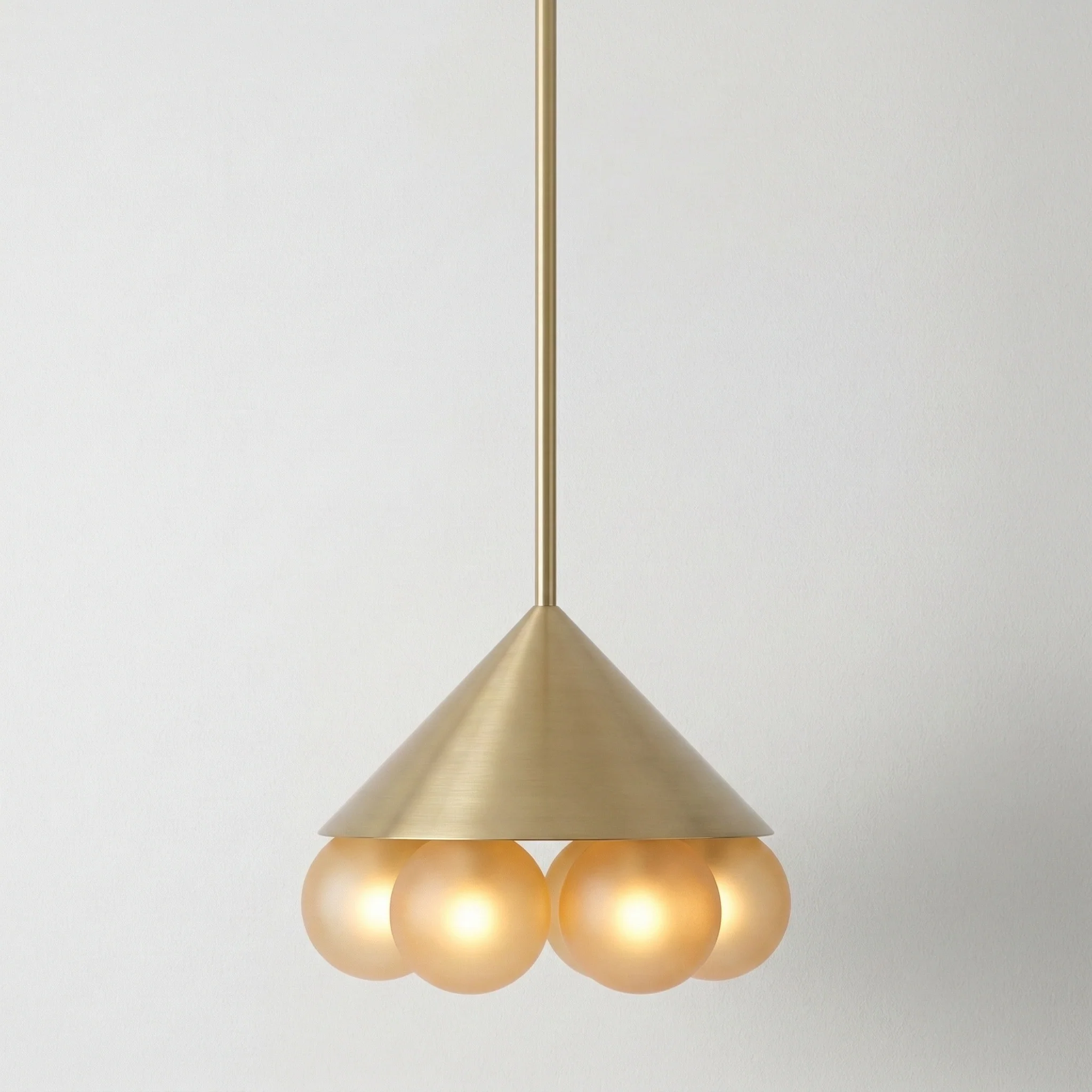 Luminária Pendente Moderno Minimalista Vidro Metal Globos Dourado Lindau