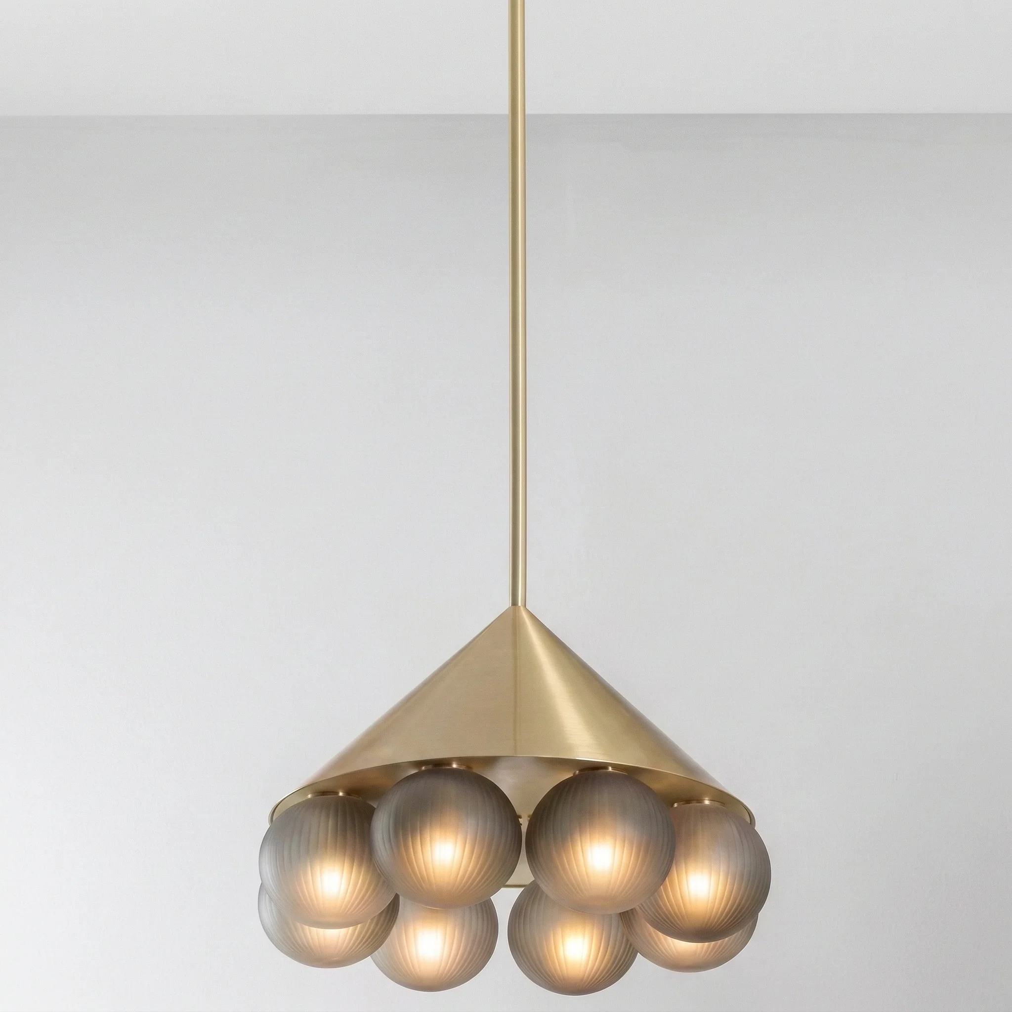 Luminária Pendente Moderno Minimalista Vidro Metal Globos Dourado Lindau - Image 2