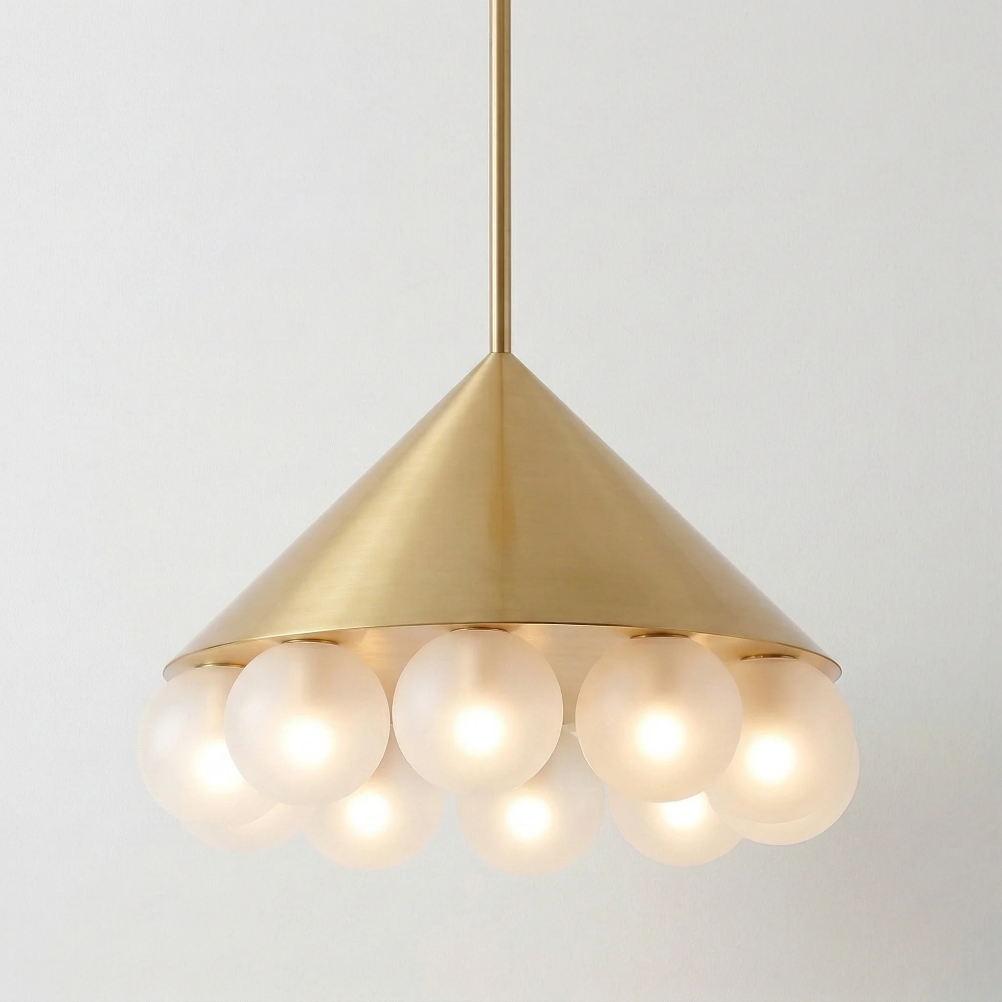 Luminária Pendente Moderno Minimalista Vidro Metal Globos Dourado Lindau - Image 3