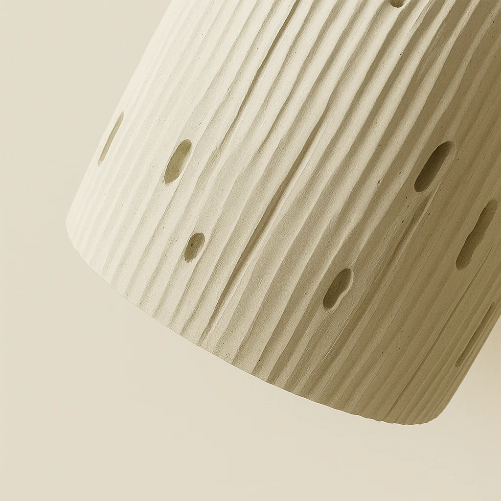 Luminária Pendente Moderno Minimalista Cerâmica Madeira Kukes - Image 2