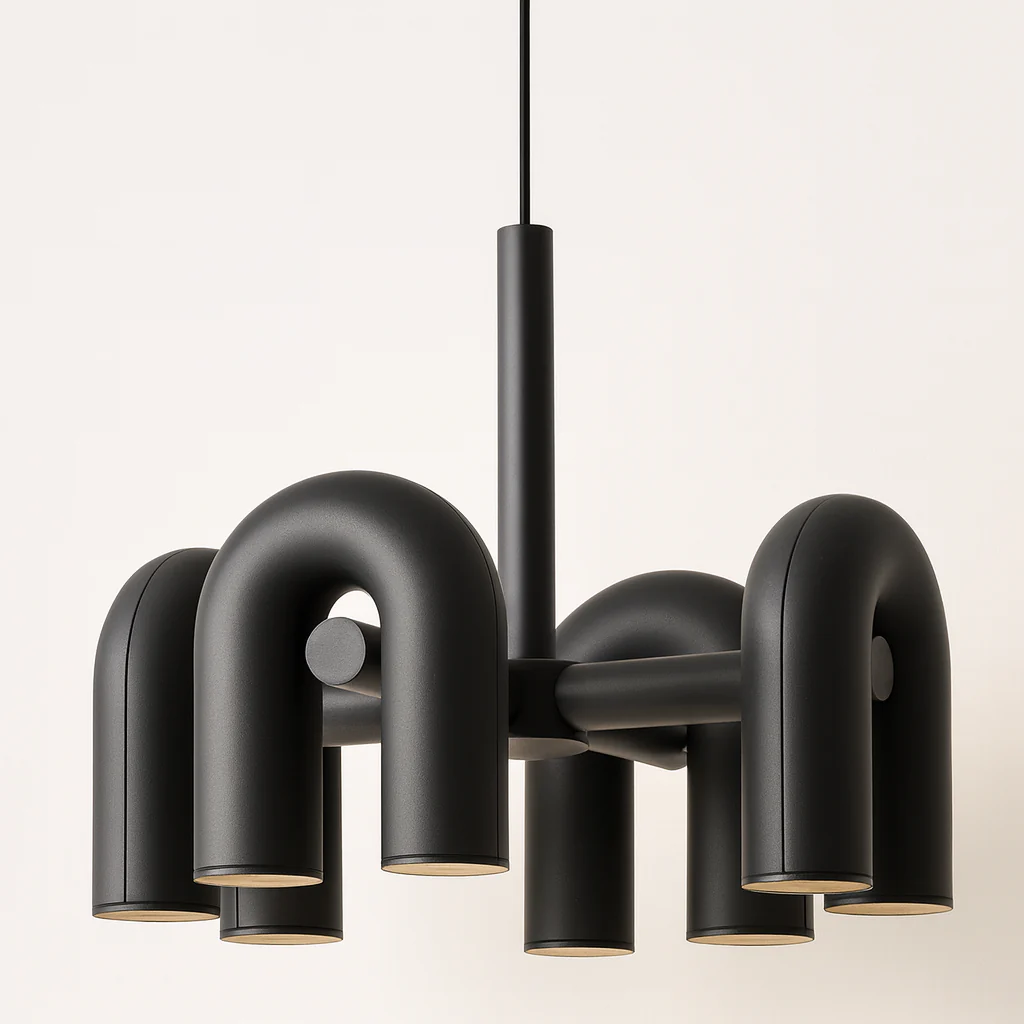 Luminária Pendente Articulado Moderno Minimalista Metal Preto LED Circus