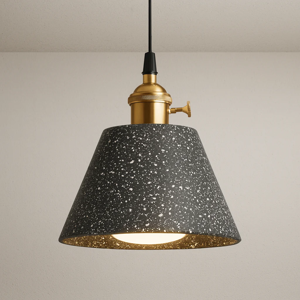 Luminária Pendente Industrial Moderno Granilite Metal Granilite Lumin