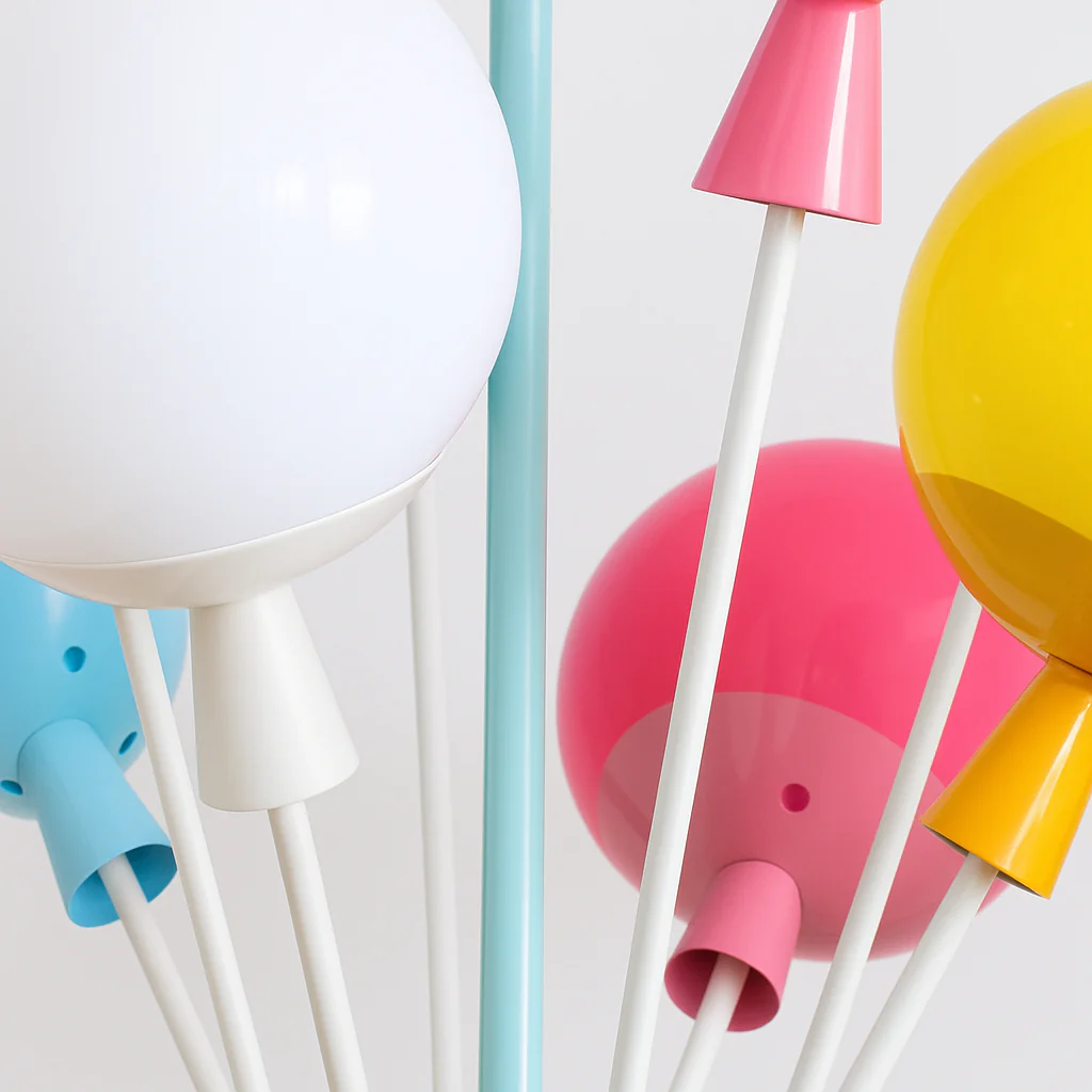 Luminária Pendente Infantil Moderno Madeira Metal Globos LED Shenly - Image 5