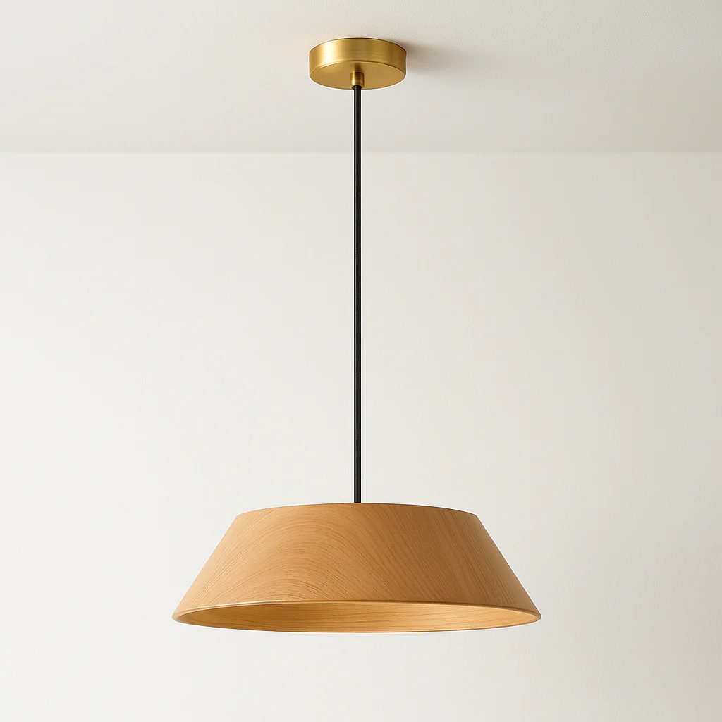 Luminária Pendente Moderno Minimalista Madeira Metal LED Gerhard