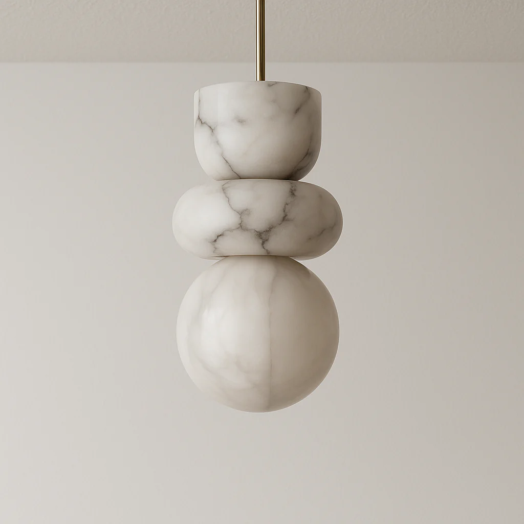 Luminária Pendente Moderno Minimalista Mármore Metal LED Beman