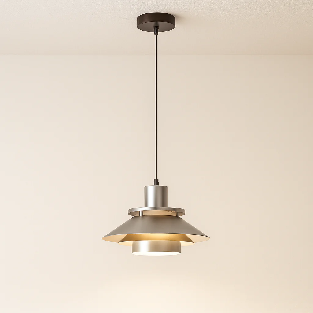 Luminária Pendente Moderno Minimalista Metal Prata LED Arissa