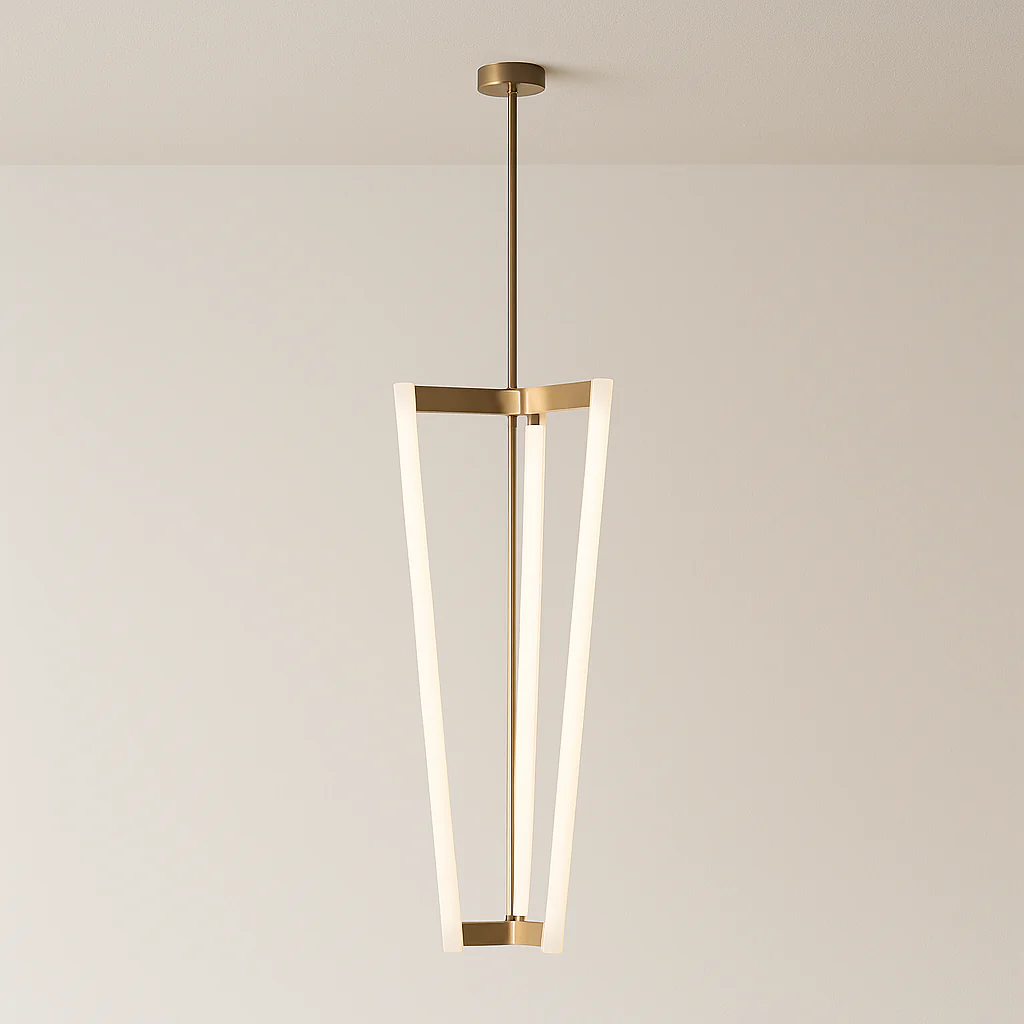 Luminária Pendente Moderno Minimalista Metal Dourado LED Lueur