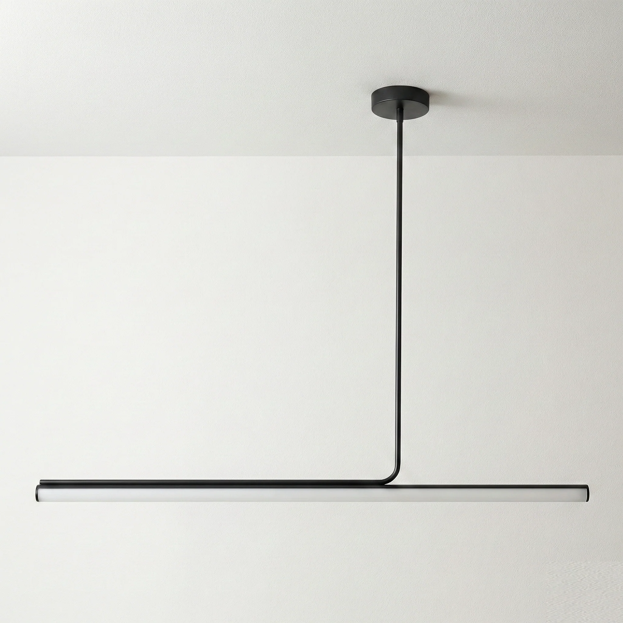 Luminária Pendente Moderno Minimalista Metal Linear Preto LED Belga - Image 3