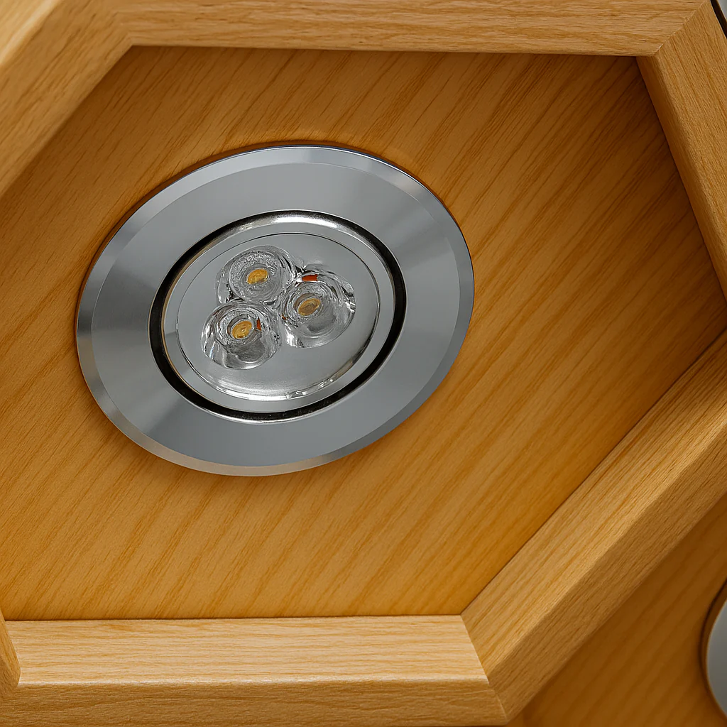 Luminária Pendente Moderno Minimalista Madeira Carvalho Linear LED Bivari - Image 2