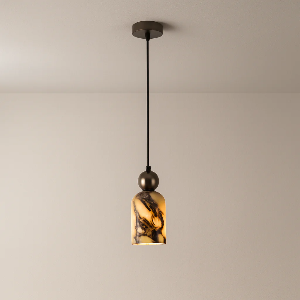 Luminária Pendente Moderno Minimalista Mármore Metal Rouge