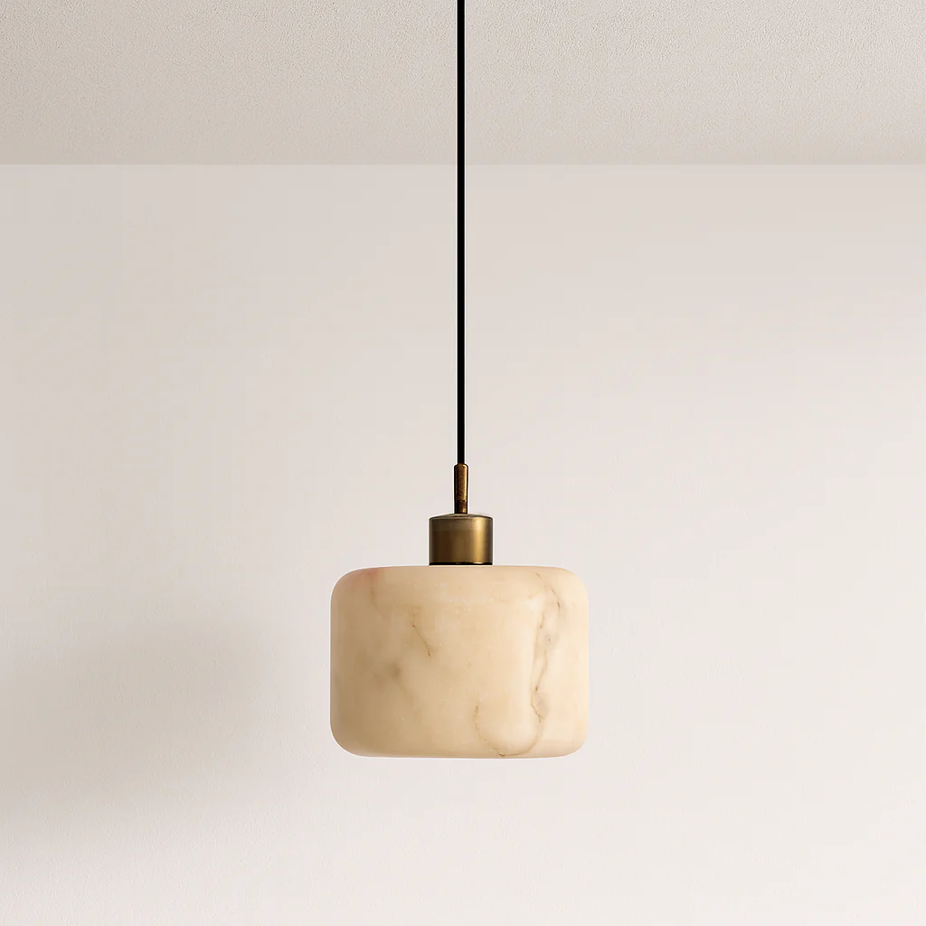 Luminária Pendente Moderno Minimalista Mármore Metal Varbla