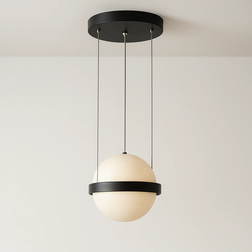 Luminária Pendente Moderno Minimalista Vidro Metal Globo Mates