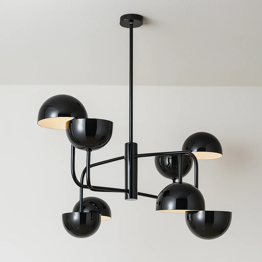 Luminária Pendente Moderno Minimalista Metal Globos Preto Lunni